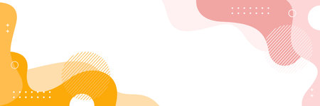 Minimalist geometric banner background in pastel colors, abstract organic wave shapes, suitable for...