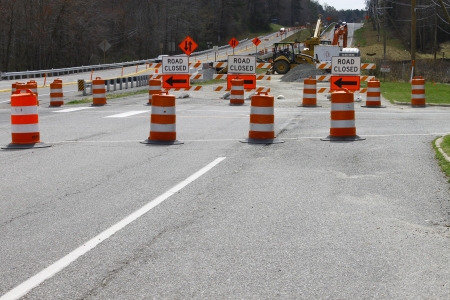 GLOUCESTER, VA, USA - MARCH 16:The bridge replacement project over the ware river on Main Street. on March 16, 2012 in Gloucester, VA, USA のeditorial素材