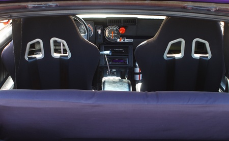 GLOUCESTER, VA- MAY 25:1985 Chevy IROC Z28 interior in the (middle peninsula car club) relay for life car show at the Main St shopping center in Gloucester, Virginia on May 25, 2013のeditorial素材