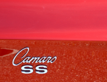 GLOUCESTER, VA- MAY 25: 1969 Chevy Camaro SS  fender in the (middle peninsula car club) relay for life car show at the Main St shopping center in Gloucester, Virginia on May 25, 2013のeditorial素材