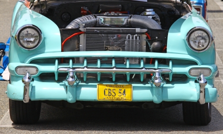 GLOUCESTER, VA- MAY 25: 1954 Chevy Nomad in the (middle peninsula car club) relay for life car show at the Main St shopping center in Gloucester, Virginia on May 25, 2013のeditorial素材