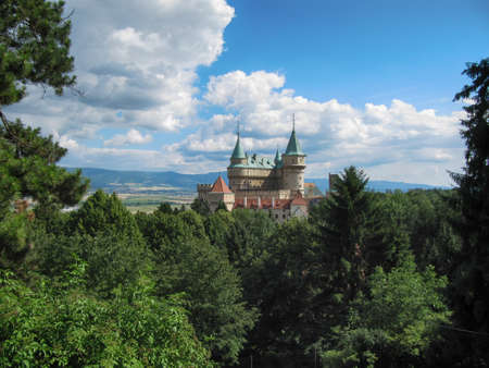 Bojnice, Slovakia - July 6, 2011: Beautiful Bojnice Castle View from the Zooのeditorial素材