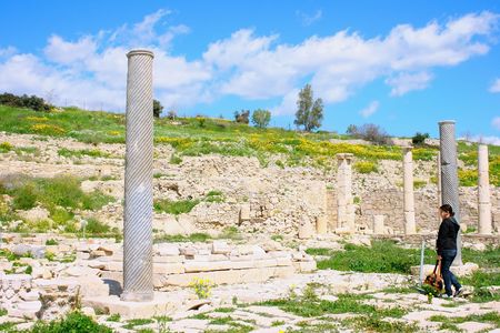 Apollo Temple and ruins at Amathus, one of the most ancient royal cities of Cyprus, on the east side of Limassol.Its age is almost 2000 years.の写真素材