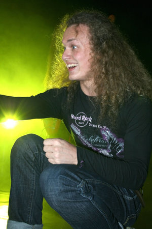 LIMASSOL,CYPRUS-JUNE 7:Vocalist Yevgeniy Yegorov of Russian heavy metal band Kolizey plays in Cypriot-Russian festival June 8, 2008 in Limassol,Cyprus.のeditorial素材