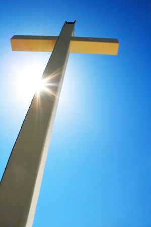 Cross and light on it.の写真素材