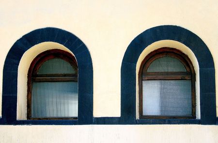 Windows withwooden frames.の写真素材