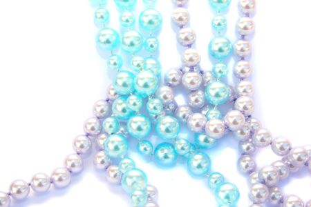 Necklaces isolated on white background.の写真素材