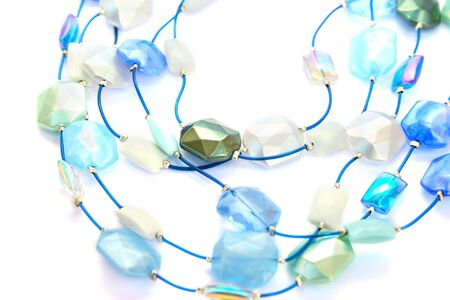 Colorful necklace isolated  on white background.の写真素材