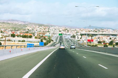 Road in Limassol,Cyprus.の写真素材