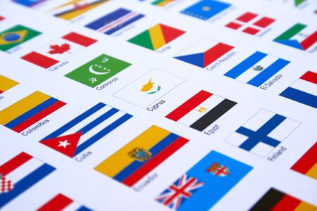 Mix flags on white background.の写真素材