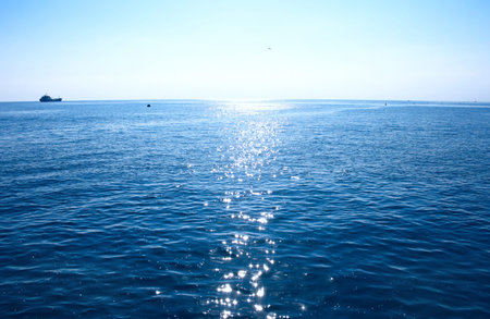 Blue Mediterranean sea in morning.の写真素材