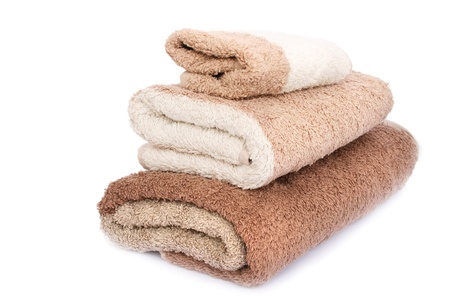Towels isolated on white background.の写真素材
