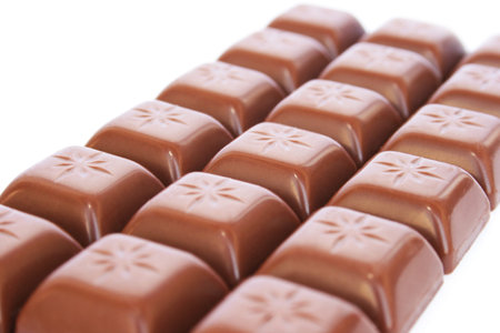 Chocolate isolated on white background.