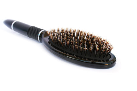 Hair brush isolated on whte background.の写真素材