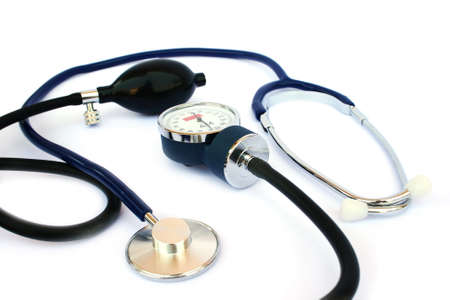 Modern blood pressure measurements isolated on white background.の写真素材