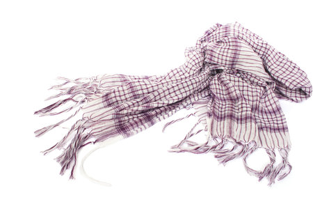 Pink female scarf isolated on white background.の写真素材
