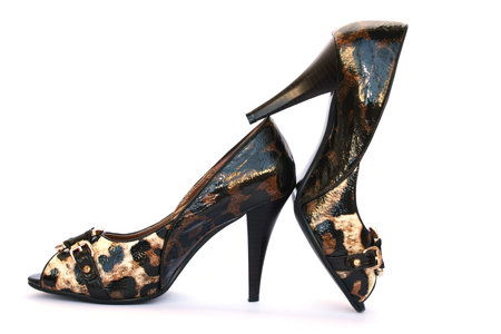 Womanish stylish shoes isolated on white background.の写真素材