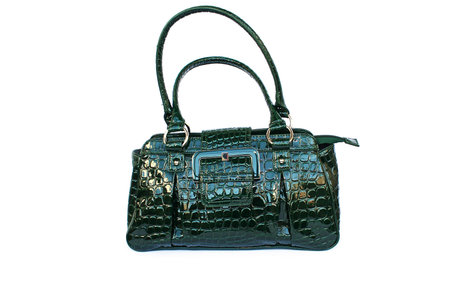 Green bag isolated on white background.の写真素材