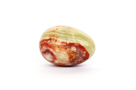 Onyx egg isolated on white background.