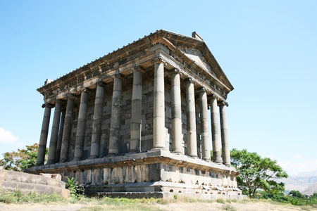 Garni temple in  Armenia. Garni architectural complex established in 3rd century BC. The structures of Garni combine elements of Hellenistic and national culture.の写真素材