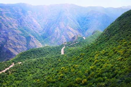 Landscape view fron altitude in Armenia.の写真素材