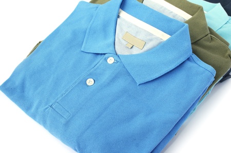 Colorful polo shirts isolated on white background.の写真素材