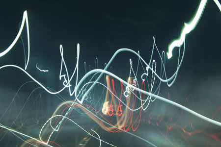 Abstract background with colorful lights.