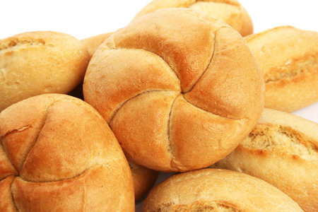 Breads  isolated on white background.