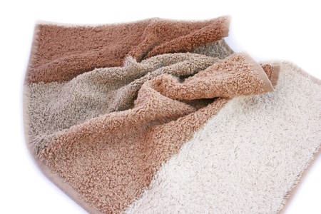 Colorful towel isolated on white background.の写真素材