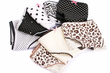 Colorful panties isolated on white background.