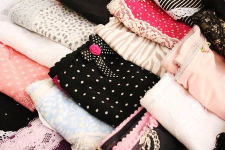 Colorful panties close up picture.