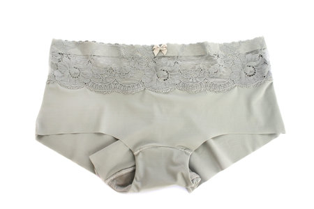 Gray panties isolated on white background.