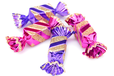 Christmas toys  candies isolated on white background.の写真素材