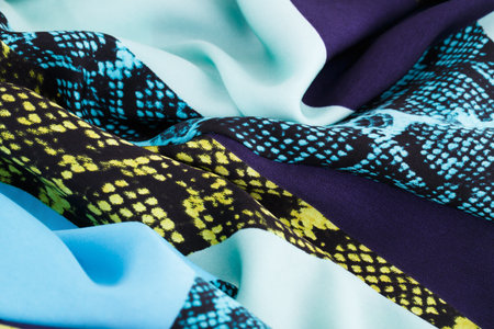 Colorful fabric for background, close-up image.