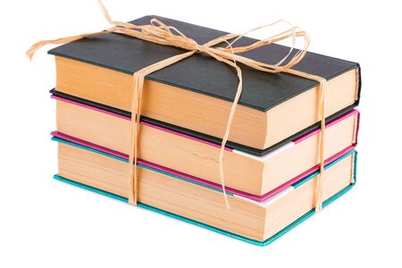 Stack of books isolated on white background.の写真素材
