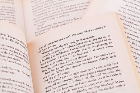 Opened books close up picture.の写真素材