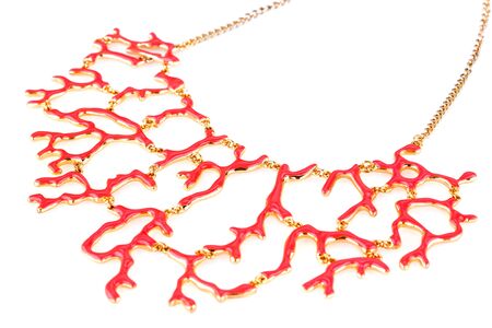 Stylish necklace isolated on white background.の写真素材