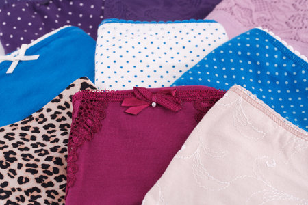 Colorful panties closeup picture.