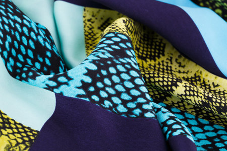 Colorful fabric for background, close-up image.