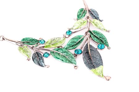 Stylish necklace isolated on white background.の写真素材