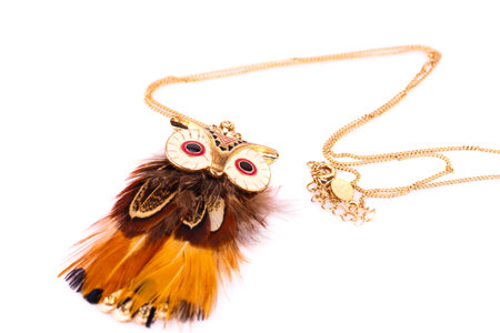 Ancient style necklace isolated on a white background.の写真素材