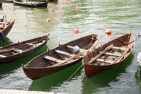 Boats in small harbor in Oslo, Norway.の写真素材