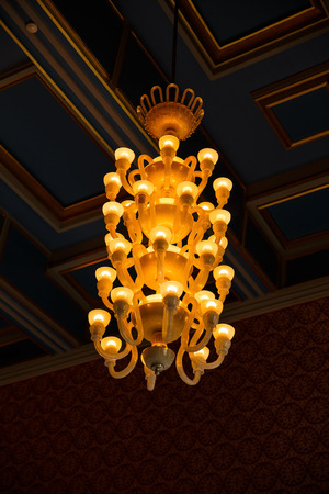 Historic chandelier in the City Hall in Oslo city, norway.のeditorial素材