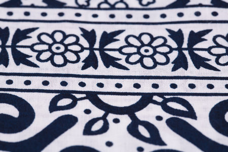 Fabric background with pattern closeup picture.