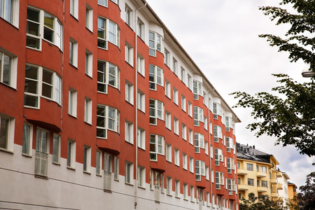 Colorful buildings in Stockholm, Sweden.のeditorial素材