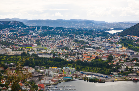 Top view of Bergen city in Norway.の写真素材
