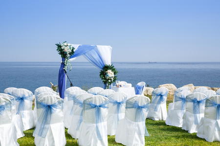 Wedding place on the beach in Cyprus.の写真素材
