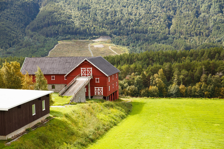 Landscape with rural place in Norway.の写真素材
