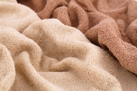 Colorful towels texture as a background, closeup picture.の写真素材