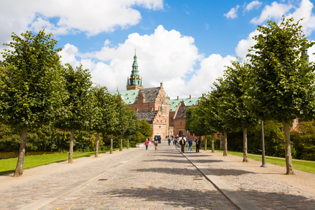 HILLEROD, DENMARK - August 20, 2017 - External view of Renaissance Frederiksborg Castle (Frederiksborg Slot, XVII century).のeditorial素材